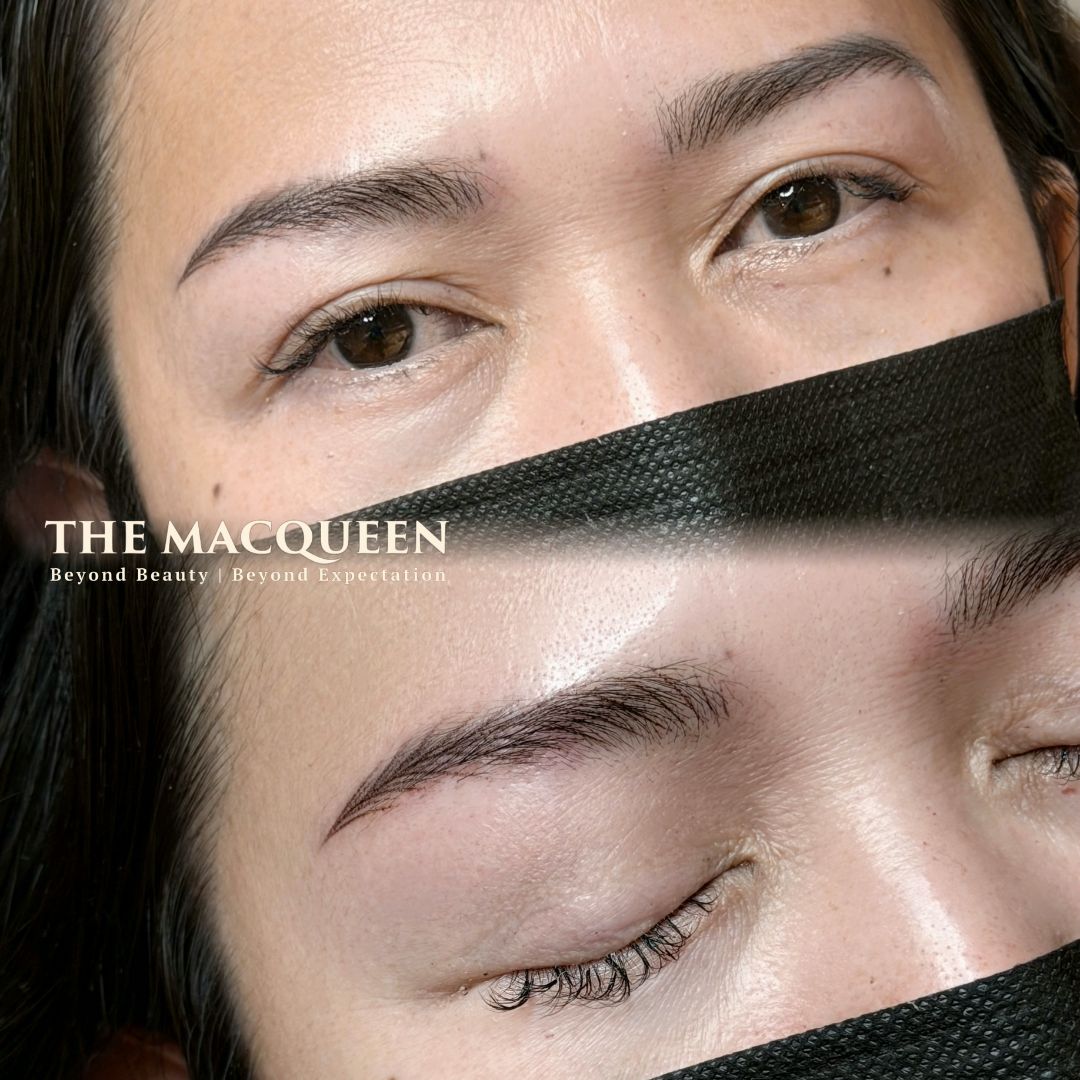 Combination brows result which combination of microshading and microblading technique
