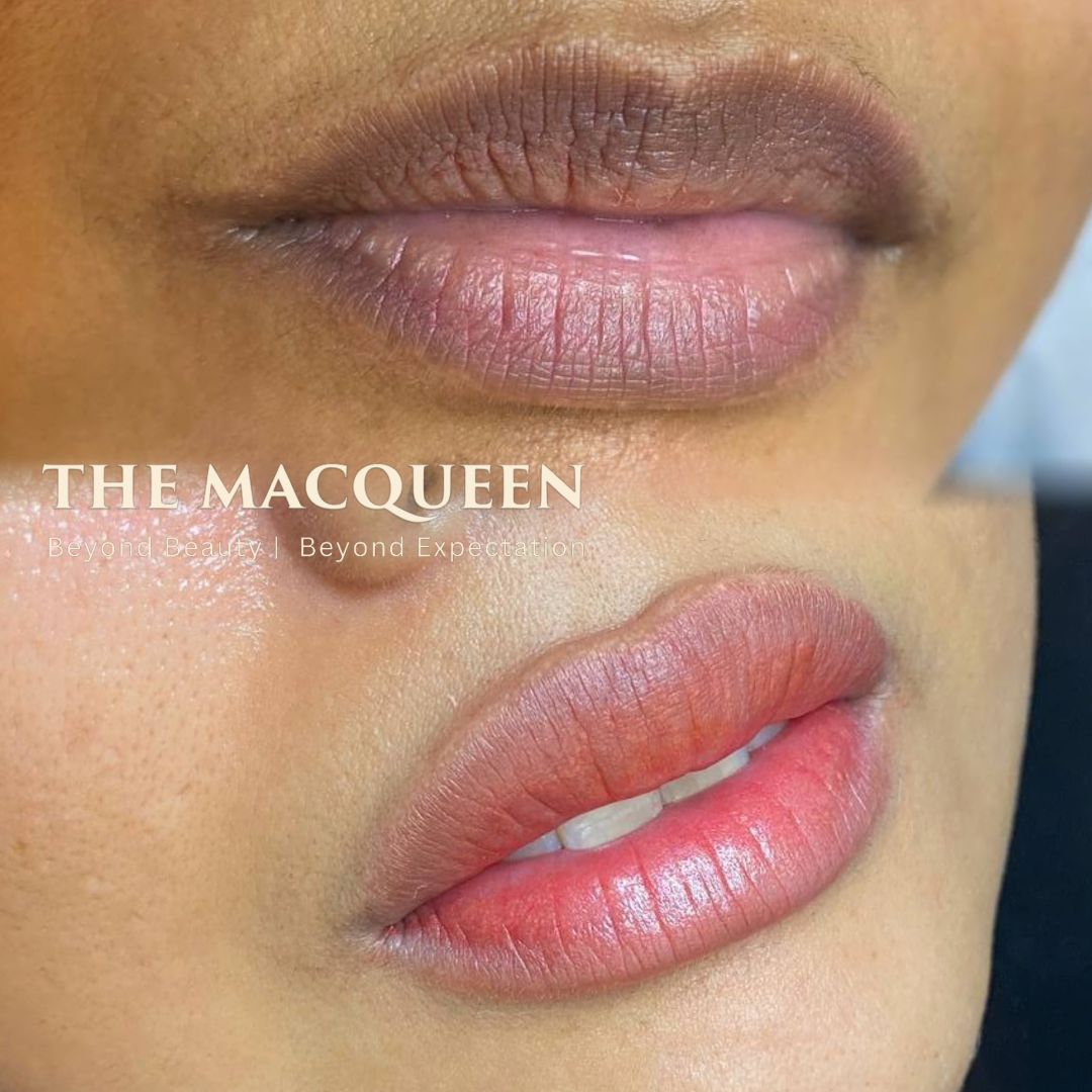 Result of dark lip neutralize to brighter lip color by The MacQueen